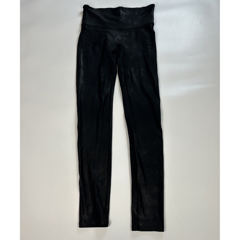 SPANX Shape Faux Leather Leggings Women's Medium Shaping Black Shapewear